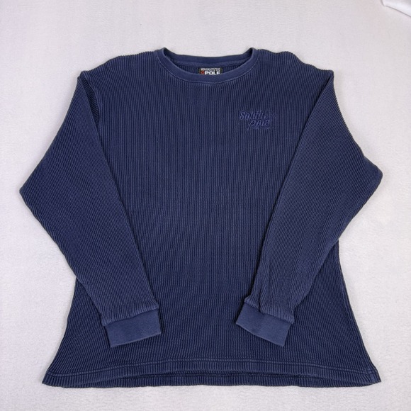 Southpole Other - Southpole Mens Large Navy Blue Waffle Knit Thermal Long Sleeve Shirt Y2K